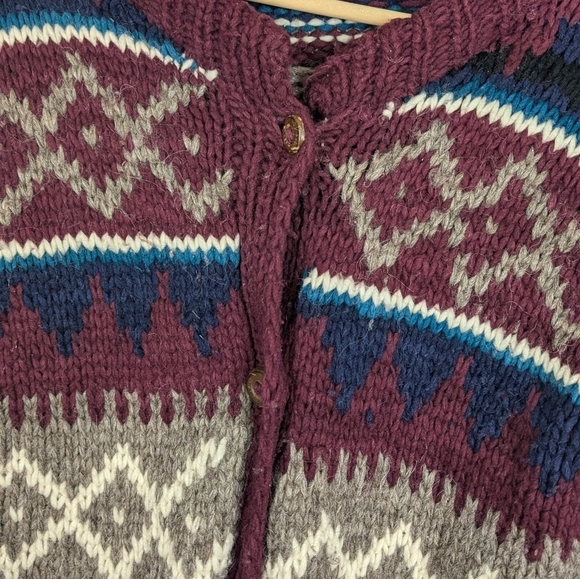 Made in Ecuador Cozy Wool Button-Front Sweater for the Perfect Cottage Core Look - Picture 10 of 10